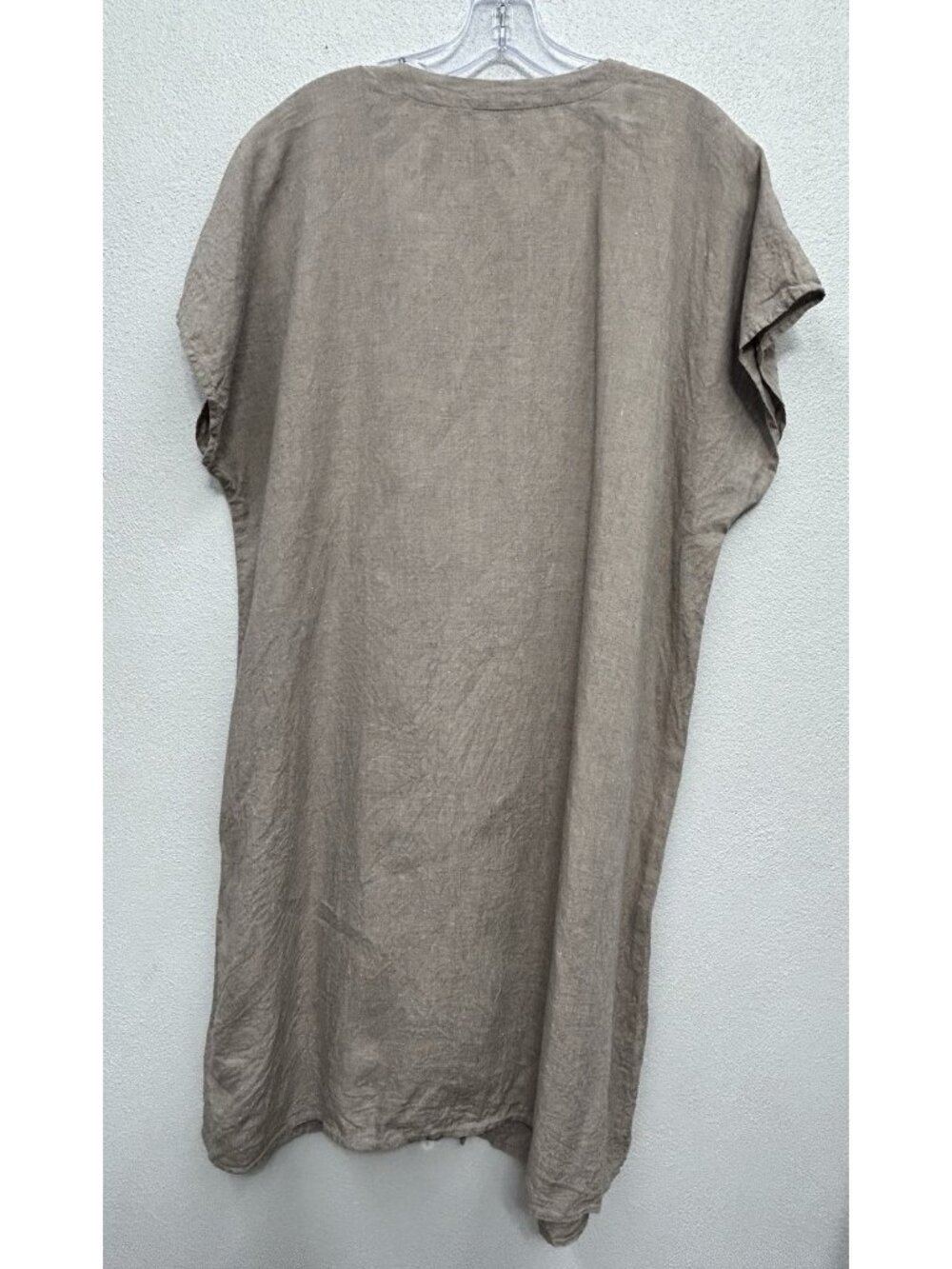 J Jill Love Linen 100% Linen Button Front Midi Shirt Dress Sz 3X Taupe - Picture 2 of 5